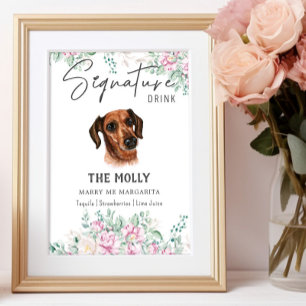 Affiche Signature Mariage de chien Dachshund Signet boisso