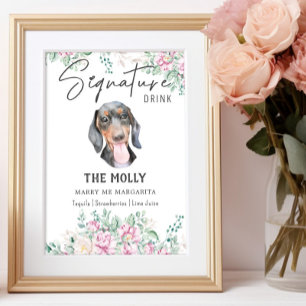 Affiche Signature Mariage de chien Dachshund Signet boisso