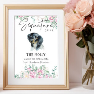 Affiche Signature Mariage de chien Dachshund Signet boisso