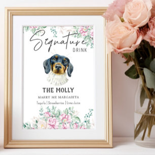 Affiche Signature Mariage de chien Dachshund Signet boisso