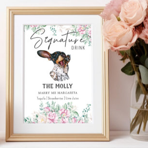 Affiche Signature Mariage de chien Dachshund Signet boisso