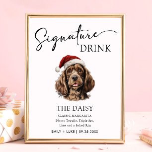 Affiche Signature Mariage de Chien Espagnol de Noël Signet