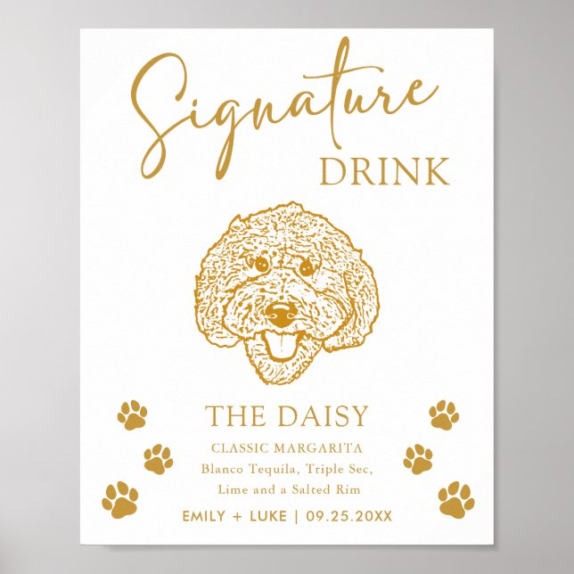 Affiche Signature Mariage de chien personnalisée Signet de (Devant)