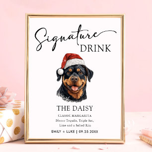 Affiche Signature Mariage de chien Rottweiler Signet boiss