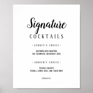 Affiche Signature minimaliste simple Cocktails Signal