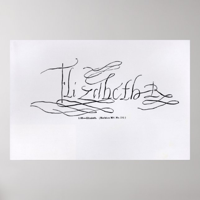 Affiche Signature of Queen Elizabeth I (Devant)