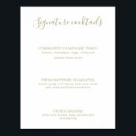 Affiche Signature or Natasha Boissons Signal Mariage rusti<br><div class="desc">Cet élégant panneau mariage Signature Drinks présente un script de calligraphie rustique, doré, manuscrit et une typographie propre pour un look chic, moderne et minimaliste. Conçu pour correspondre à notre collection de mariages Natasha. N'oubliez pas de parcourir les autres éléments de cette collection pour créer un look sophistiqué et coordonné...</div>