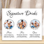 Affiche Signature personnalisée Boissons Élégant Chien Mar<br><div class="desc">Signature Cocktails de vos animaux de compagnie ! Inclure votre meilleur chien, meilleur chat et tout animal de compagnie dans votre mariage avec son bar à boissons signature pour vos invités. Parfait pour les amoureux de les chiens, et un bar spécial chien sera un succès à votre mariage. Blanc simple...</div>