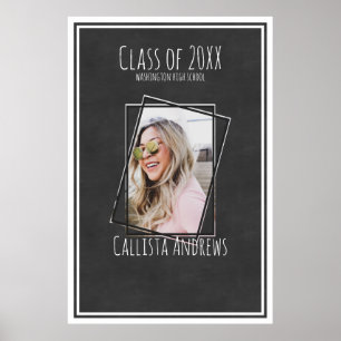 Affiche SIGNATURE Photo Black Chalkboard Graduation Party