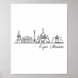 Affiche Signature Skyline de la ville de Kiev - Souvenir d