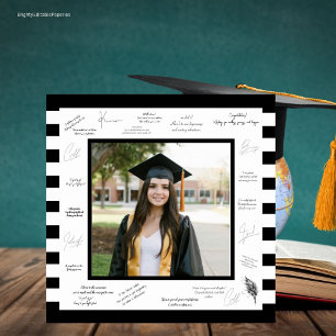 Affiche Signatures noires Souvenirs Autographe Graduation
