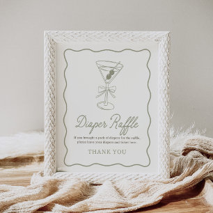 Affiche Signe à Baby shower Tini One Martini