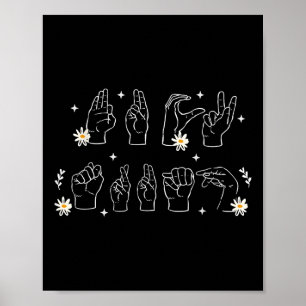 Affiche Signe À Main Anti Trump Asl Drôle Et Gesture