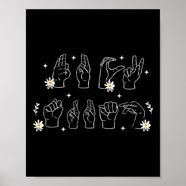 Affiche Signe À Main Anti Trump Asl Drôle Et Gesture (Devant)