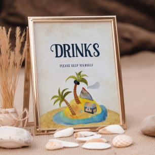 Affiche Signe Ahoy C'est un garçon Baby shower Boissons