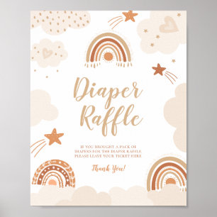 Affiche Signe Arc-en-ciel du chaudière à roulettes Boho