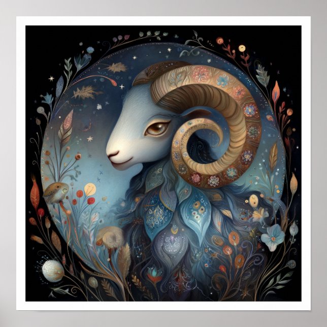 Affiche Signe astrologique Bélier Zodiaque Céleste (Devant)