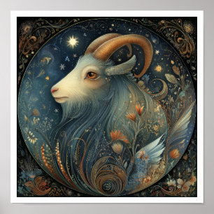 Affiche Signe astrologique Capricorne Céleste