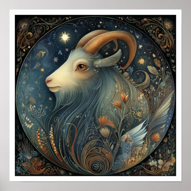 Affiche Signe astrologique Capricorne Céleste (Devant)