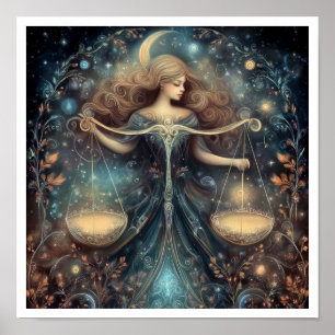 Affiche Signe astrologique de la Balance Astrologie Célest