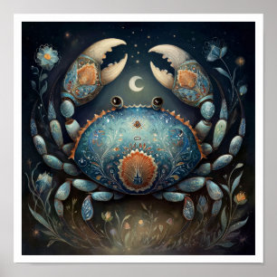 Affiche Signe astrologique du zodiaque Cancer Céleste