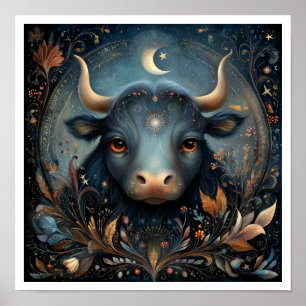 Affiche Signe astrologique du zodiaque Taureau Céleste