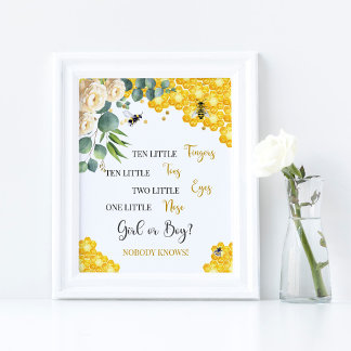 Affiche SIGNE Baby shower Abeille Dix Petits Doigts