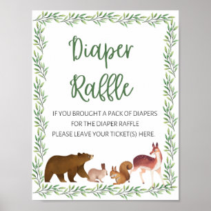 Affiche SIGNE Baby shower Animaux de forêt Roussette