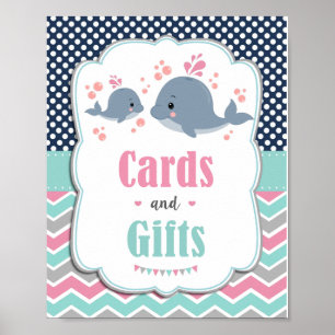 Affiche SIGNE Baby shower baleine Cartes et cadeaux nautiq