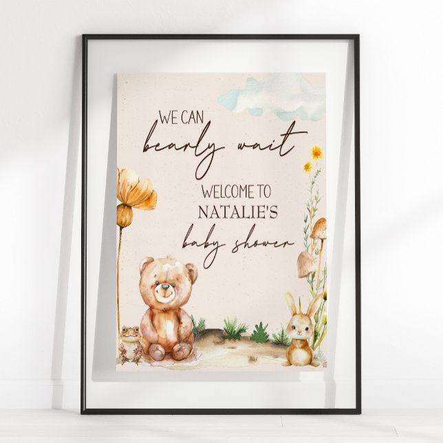 Affiche SIGNE Baby shower Boho Animaux de forêt (Créateur téléchargé)