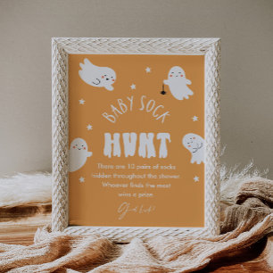 Affiche SIGNE Baby shower de chasse aux sock pour bébé de