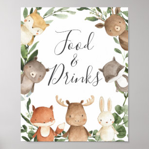 Affiche SIGNE Baby shower de nourriture et boissons Woodla