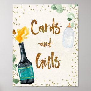 Affiche Signe Baby shower des bouteilles et des cadeaux