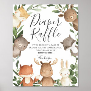 Affiche SIGNE Baby shower des Woodland Friends