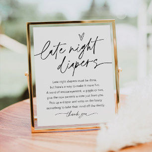 Affiche SIGNE Baby shower EVERLEIGH Late Night Diapers