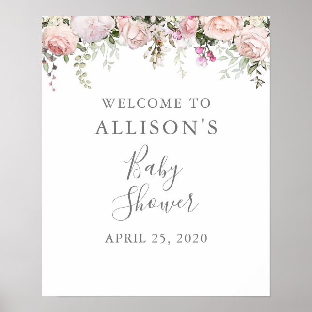 Affiche SIGNE Baby shower Floral Spring (Devant)