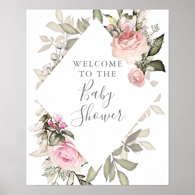 Affiche SIGNE Baby shower Floral Spring (Devant)