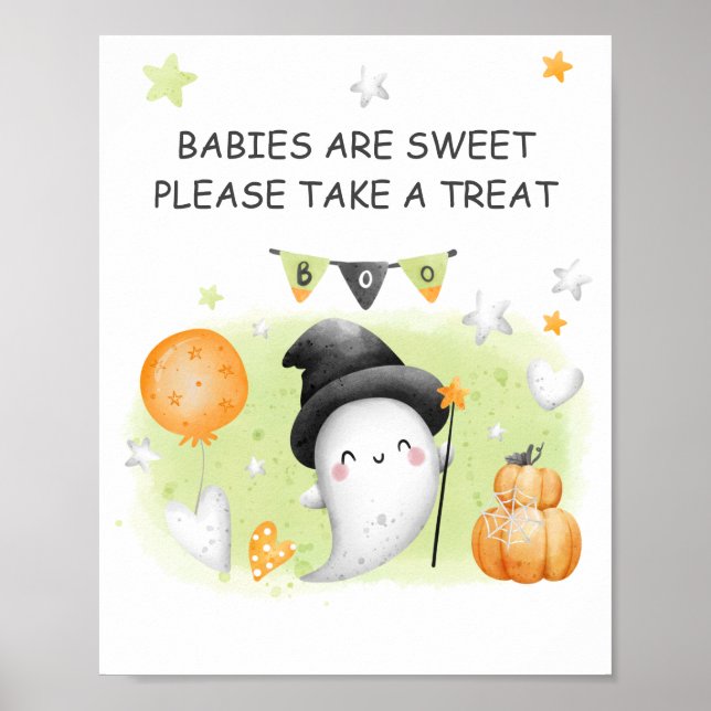 Affiche SIGNE Baby shower Halloween Favoriser (Devant)
