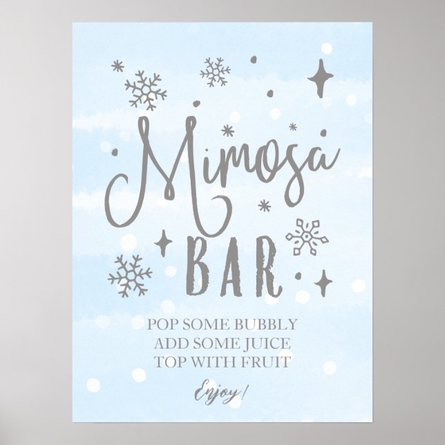 Affiche SIGNE Baby shower Hiver Mimosa (Devant)