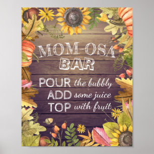 Affiche SIGNE baby shower MOM-OSA BAR Feuille Citrouille