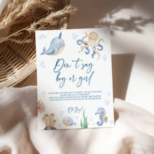 Affiche SIGNE Baby shower Océanique