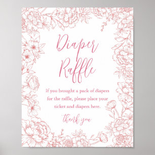 Affiche SIGNE Baby shower Raffiné PINK FRANÇAIS TOILE PINK