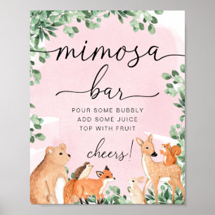 Affiche SIGNE BARRE Baby shower rose Mimosa