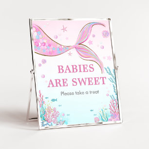 Affiche Signe Bébé Fille Licorne pour Baby Shower Mermaid