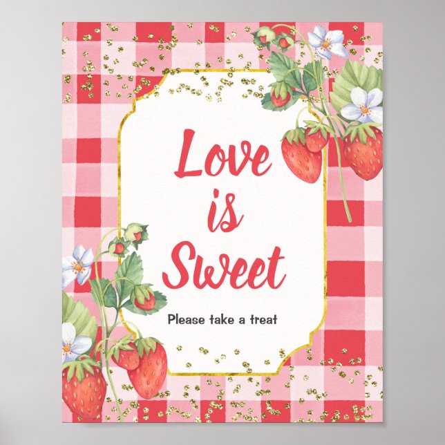 Affiche Signe Berry Sweet Aquarelle L'amour est doux (Devant)