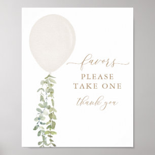 Affiche Signe blanc Baby shower de ballon Faveurs
