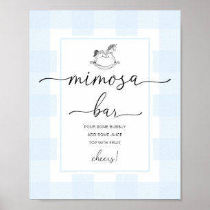 Affiche SIGNE Bleu En vichy Mimosa Bar Horse Rocheuse