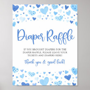 Affiche Signe bleu Valentine Baby shower Déchets