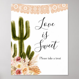 Affiche Signe Boho Cactus Taco Bout Love is Sweet