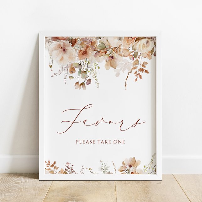 Affiche Signe Boho Fall Floral Baby shower Faveurs (Créateur téléchargé)